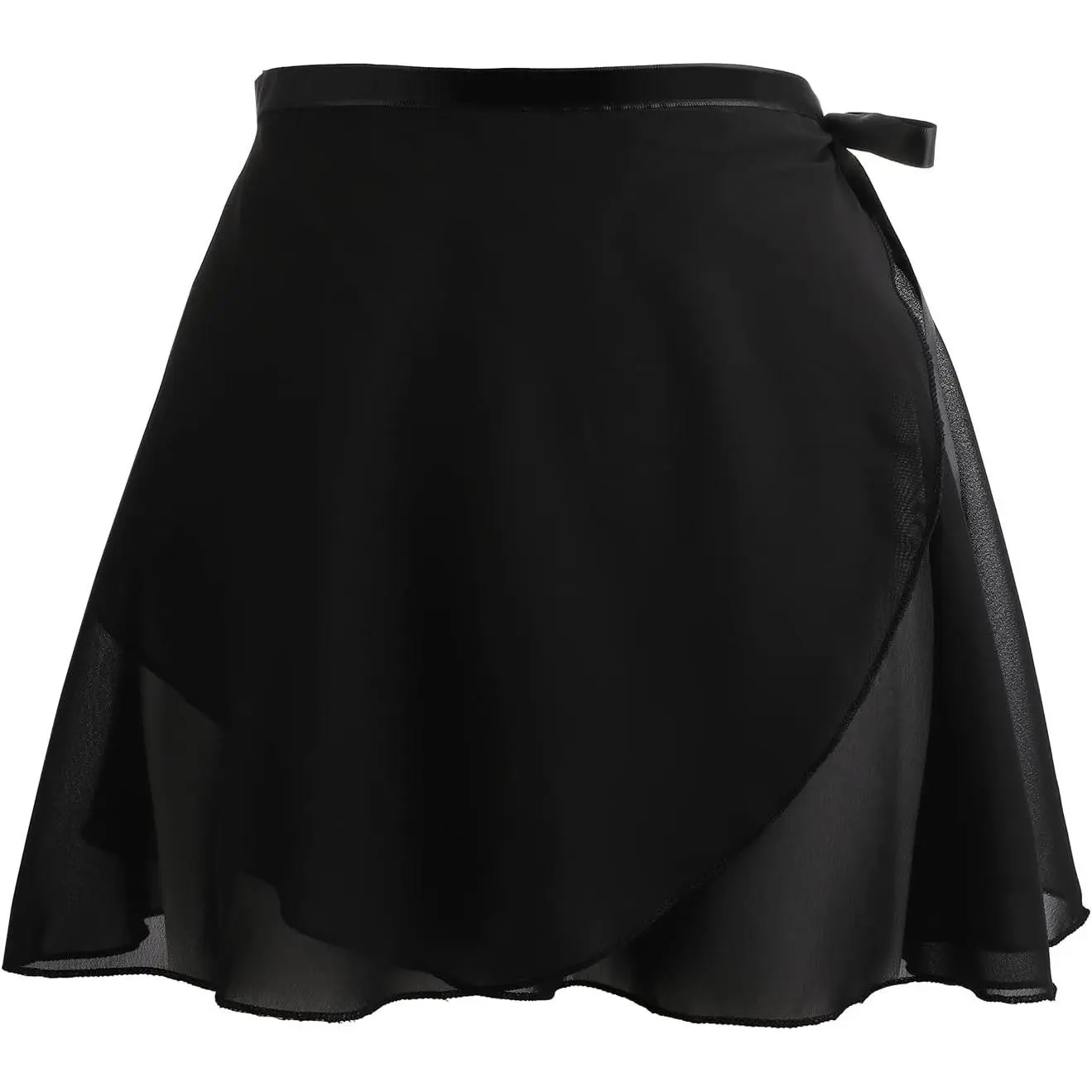 Women's Ballet Wrap Skirt Chiffon Dance Wrap Skirt with Adjustable Waist Tie Gymnastics Ballet Skirts for Women