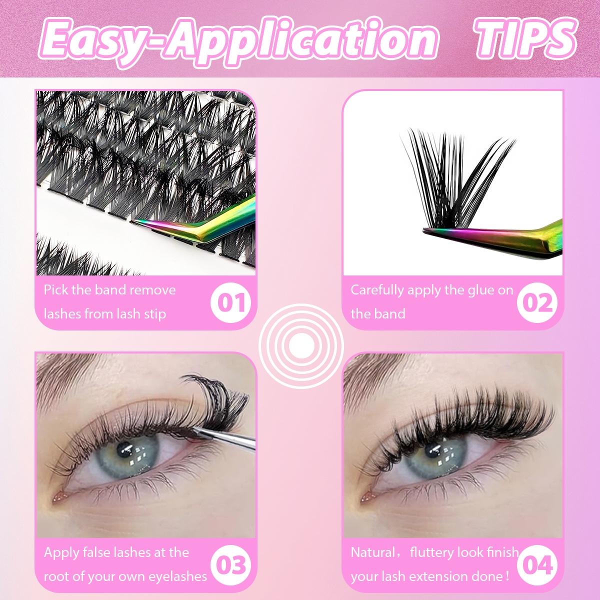 Mixed Size False Eyelashes Lash Clusters Waterproof Kit, 240pcs/set Natural Look Eyelashes Extensions, Faux Cluster Lashes, Volumized Fake Eyelashes for Eye Makeup, Lashes Extension Kit, Mini Makeup, Cluster Lashes Kit, Lightweight Cosmetic