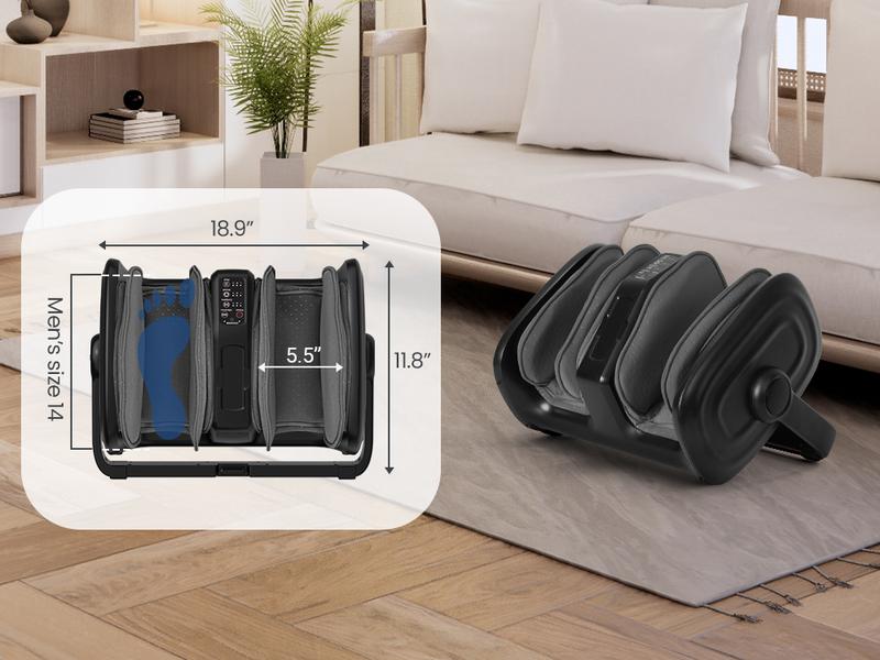 COMFIER Shiatsu Foot Calf Massager with Heat, Gifts for Women Men, , Leg Massager, Kneading/Vibration Massage, Remote Control, Up to Size 14 COMFIER Shiatsu Foot Calf Massager with Heat, Gifts for Women Men, , Leg Massager, Kneading/Vibration Massage, Remote Control, Up to Size 14