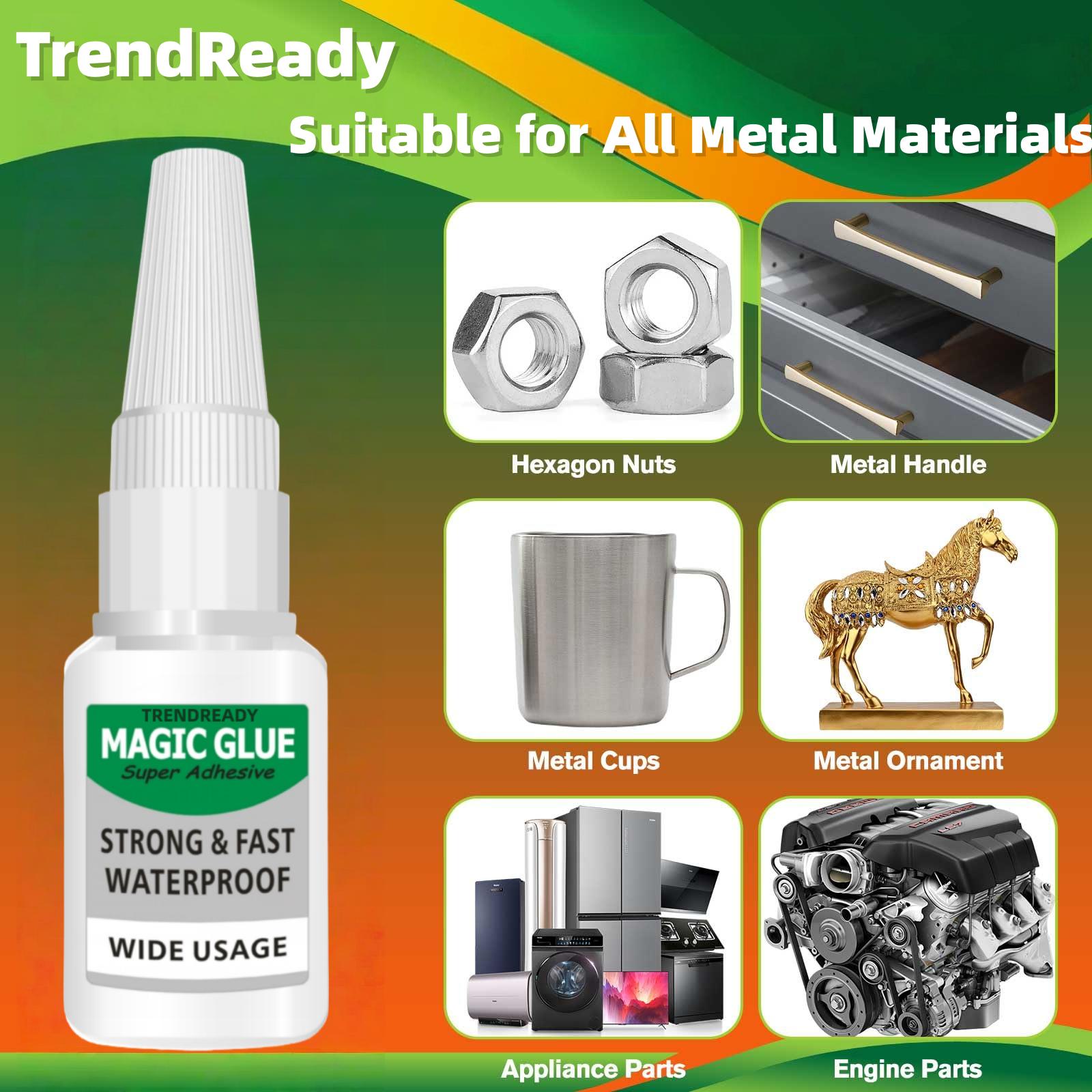 TrendReady MAGIC GLUE, 4PCS All-Purpose Magic Glue, Superglue for Plastic, Wood, Metal, Crafts, and Repairs, Cyanoacrylate Adhesive Instant Glue, Fast Drying, Waterproof, Repair Glue