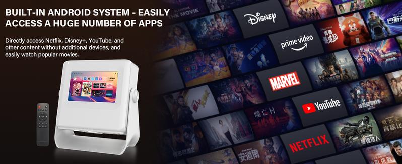 Aepuosem A10pro Touch Screen Projector 7-inch 1080P Native 4K Auto Focus Dolby Sound Wi-Fi 6 Bluetooth 180° Rotation for Games Movies Gifts Audio Connection Lcd Aepuosem A10pro Touch Screen Projector 7-inch 1080P Native 4K Auto Focus Dolby Sound Wi-Fi 6 Bluetooth 180° Rotation for Games Movies Gifts Audio Connection Lcd