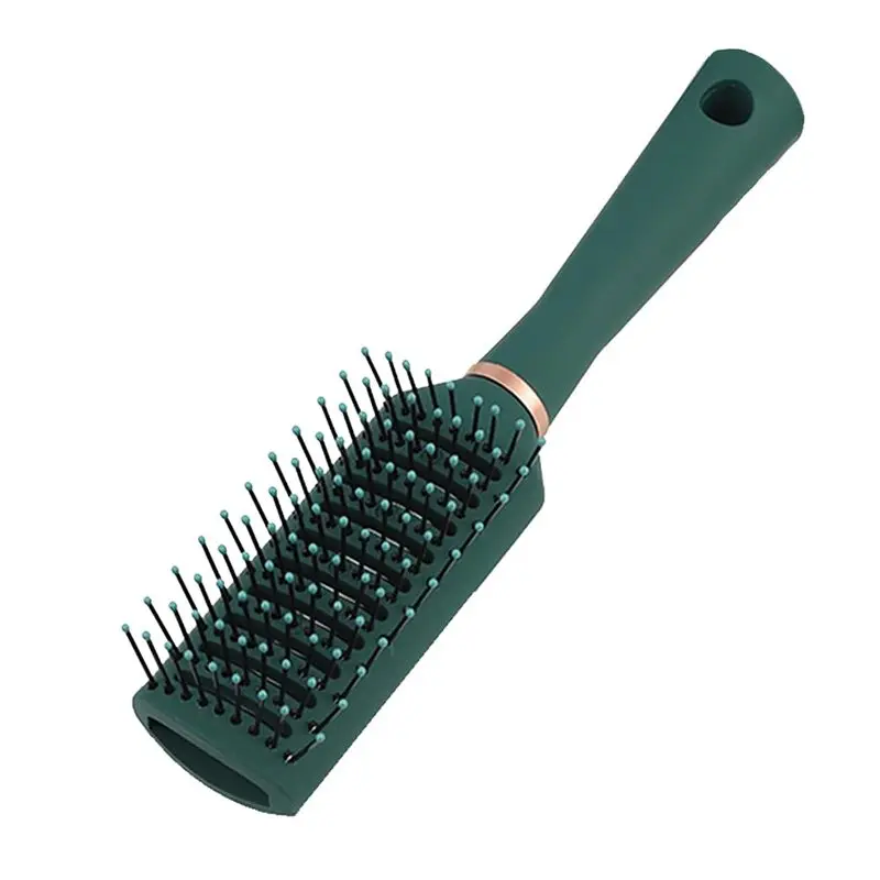 Anti-static hair comb, suitable for both men and women |   Blow-drying styling comb, nylon bristles, stylish massage comb, suitable for both wet and dry use, suitable for all hair types, dark green (with ventilation) ​ ​ Kong): Beauty and Personal Care