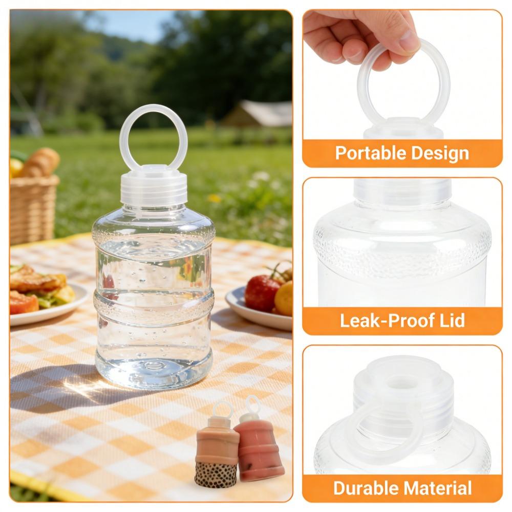 Random Style 500Ml/16.9Oz Mini Water Bucket with 8pcs Capped Beverage Bottles - Easy to Hang And Carry, Perfect for Parties, Cafes, And Outdoor Storage of Milk Tea, Juice, And Cold Drinks