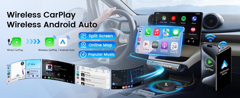 【TikTokShopBlackFriday】CarPlay TV adapter CarlinKit car play with netflix wireless carplay/Android auto • CarPlay Screen Upgrade HDMI• Netflix YouTube Fire TV in Car