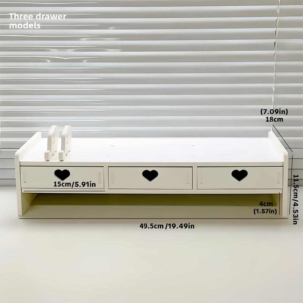 Computer Height Adjustable Stand Desktop Display Holder Multi-Functional Desk Organizer Laptop Drawer Pad Rack