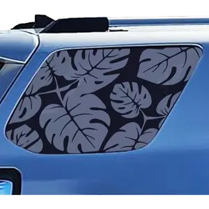 2PCS Universal 40x90cm Monstera Leaves Decal Stickers, Universal Matte Black Tropical Plant Leaf Vinyl Graphics for Car Truck SUV Window Door Hood, Jungle Decorative Decals