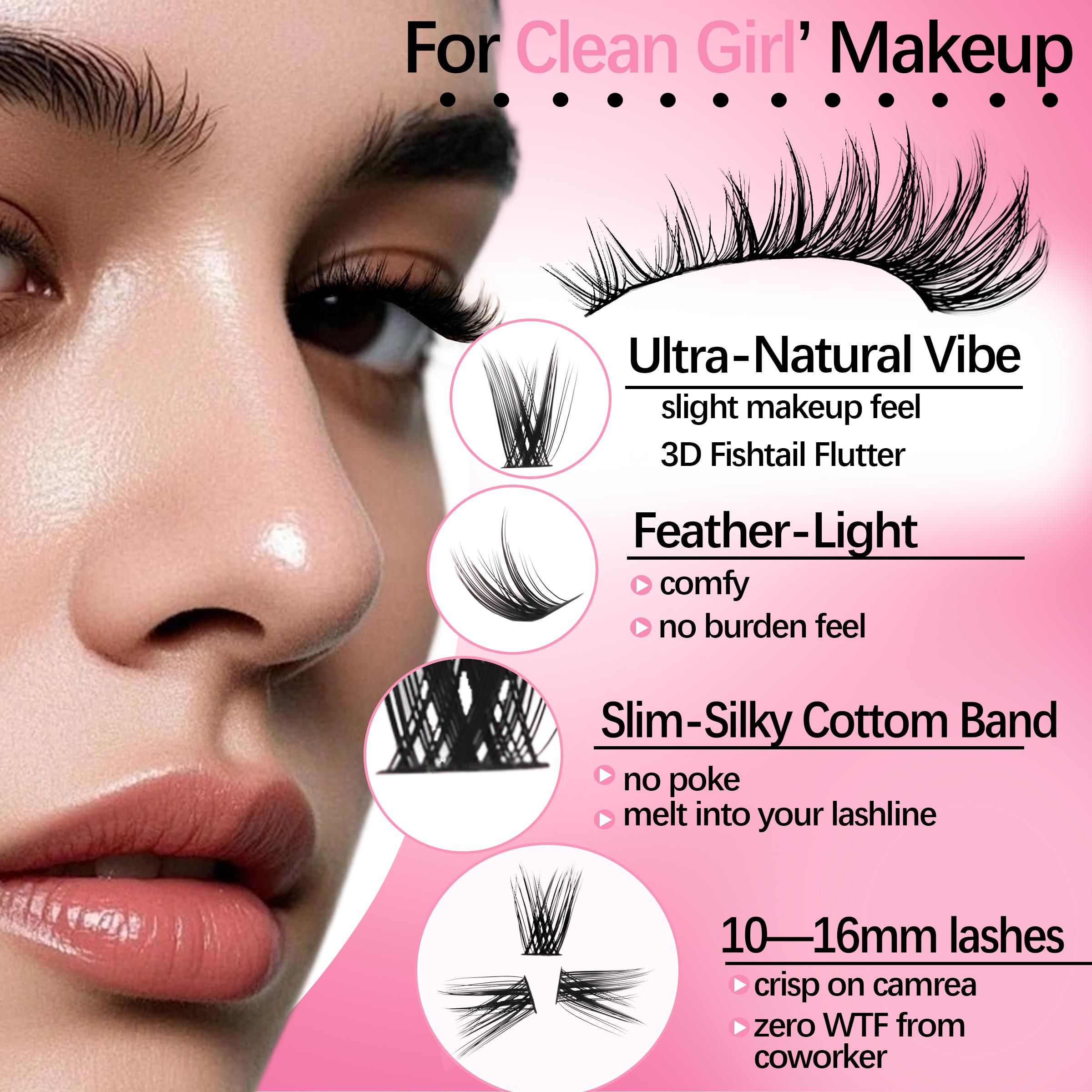 YIDUO Lash Cluster Kit, Wispy, Diy Eyelashes Kit, DIY Eyelash Extension Kit, 10-16mm Lash Extension Kit, 300 pcs, C-Curl Lash Clusters, with Lash Bond and Seal, Lash Remover, Lash Tweezers for DIY Application