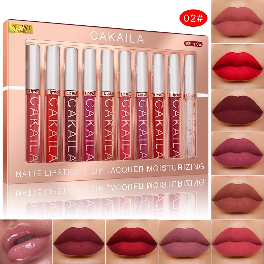 10Pcs Matte Lip Tint Set, Waterproof Transfer-Proof Lipstick, High Pigment Velvet Smooth Lip Gloss, Long Lasting Daily Lip Makeup, Gift Choice For Women