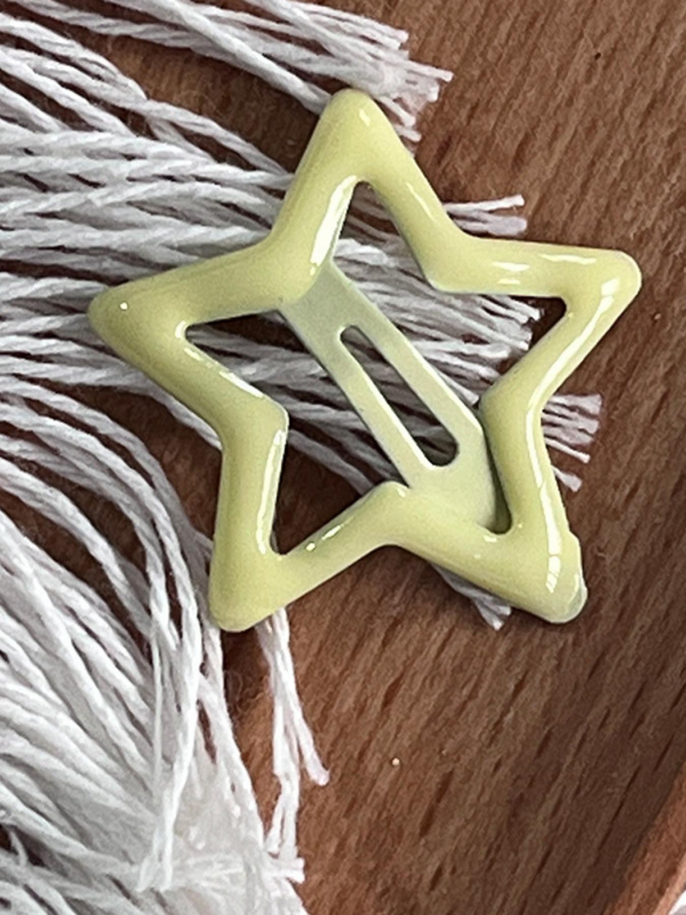 10pcs Set Single Color Random Mix Cute Metal Star Hair Clips, Multicolor Headbands for Students and Women, Casual All-Season Hairstyle Accessories