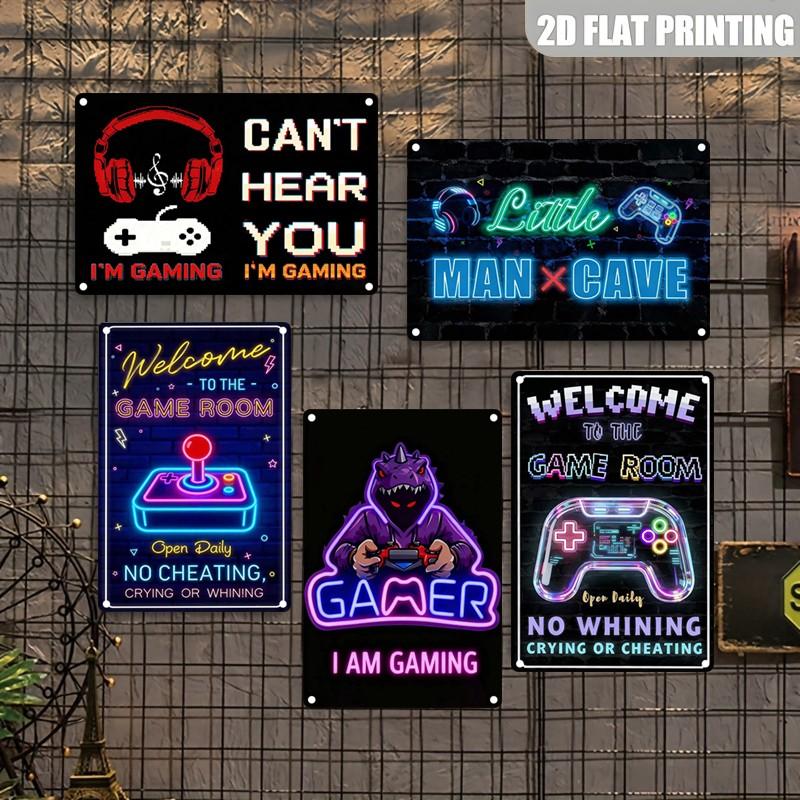 Pixel Art Aluminum Sign, Gamer Life Poster, Wall Decor Print, Humorous Game Board, Music Lover Decoration, 20x30 Cm