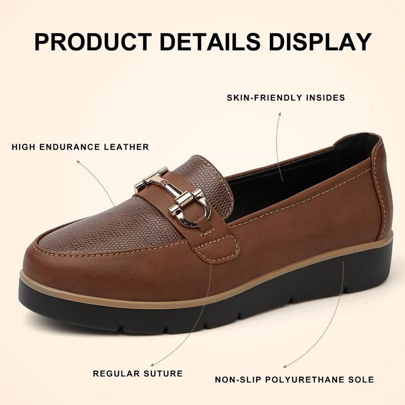 Women's Fashionable  PU leather shoes Solid Color Slip on Loafers, Casual Comfortable Shoes for Daily Wear, Lightweight Breathable Shoes for All Seasons, Girl