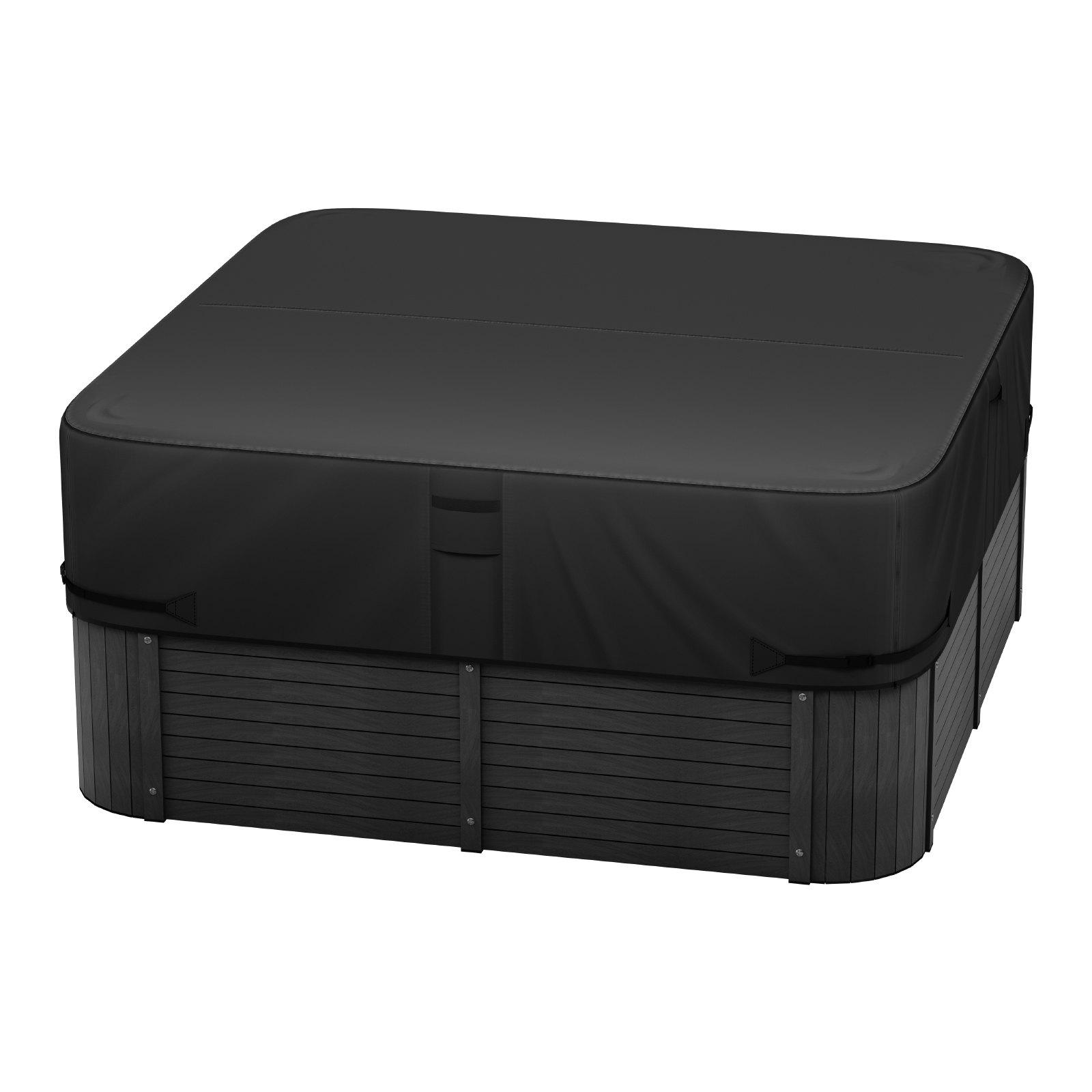 VEVOR Outdoor Hot Tub Cover, 80x 80x 20 Inch Weatherproof and Waterproof Hot Tub Cover Protector, 600D Heavy Duty Oxford Fabric and 950N Tearing Strength, Square Spa Covers for Hottub, Black
