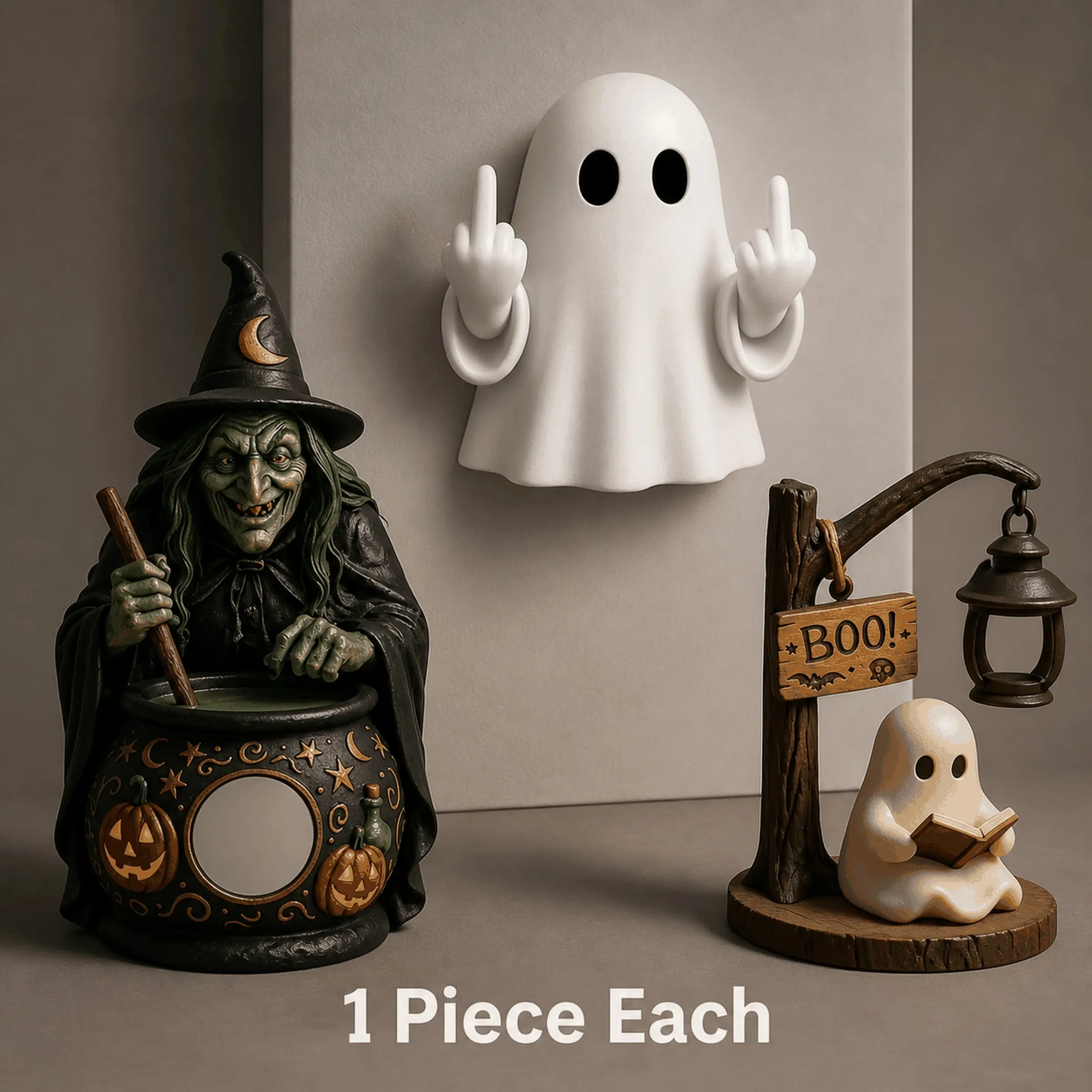 Halloween Ghost Middle Finger Night Light, Wall-Mounted Atmosphere Lamp, Cute and Funny Design, Perfect for Fireplace, Window Shelf, Porch Decor