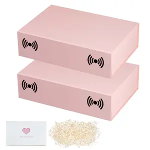 Gift Box 10.7'x7'x2.8', Gift Box with Magnetic Closure Lid, Sturdy Shirt Box, Rectangle Collapsible Box for Gift Packaging, Themed Gift Box