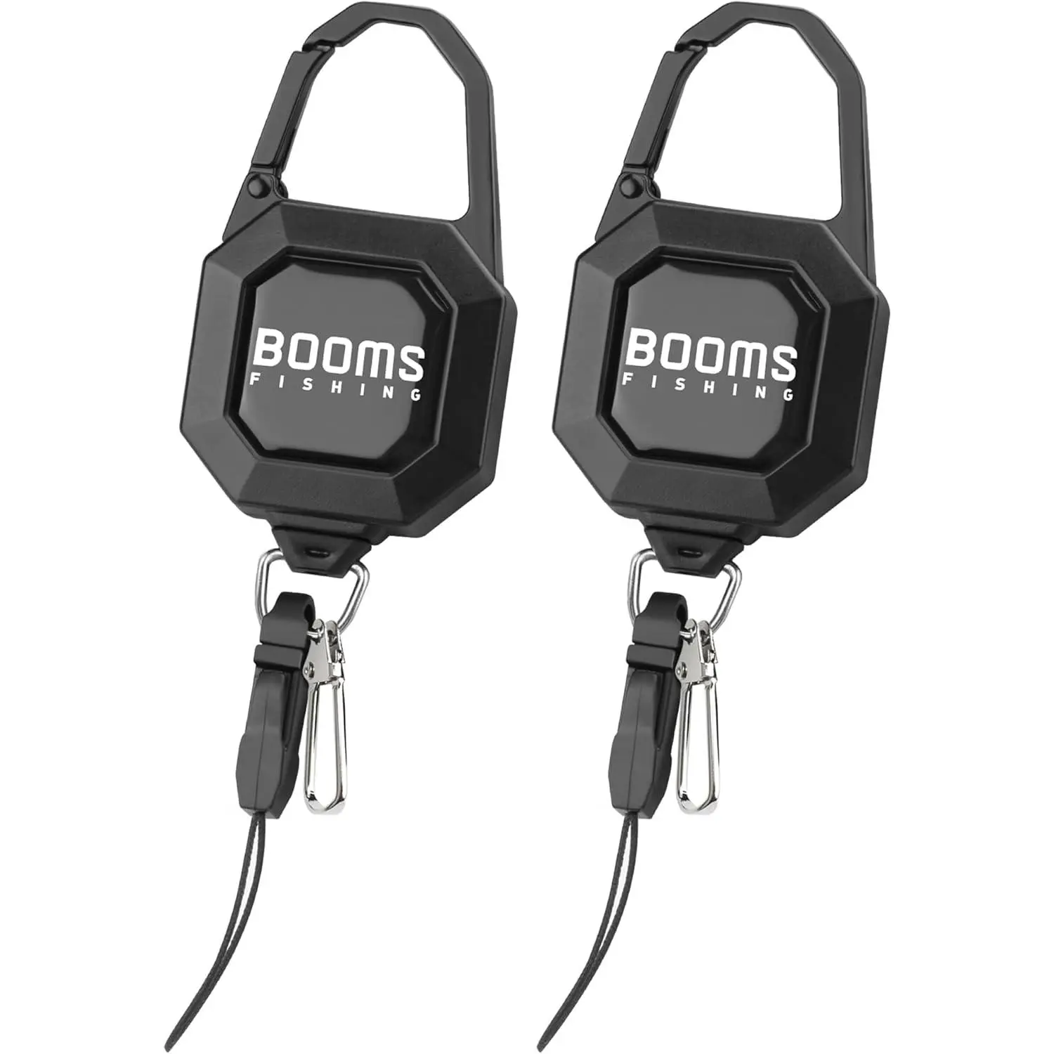 Locking Zinger Retractor: 2 Pack Retractable Keychain, RG4 | Heavy Duty 27.5"/70cm Retractable Nylon Cord, 8oz Retractable Gear Tether for Key/Mobiles/Nippers/Forceps, Fly