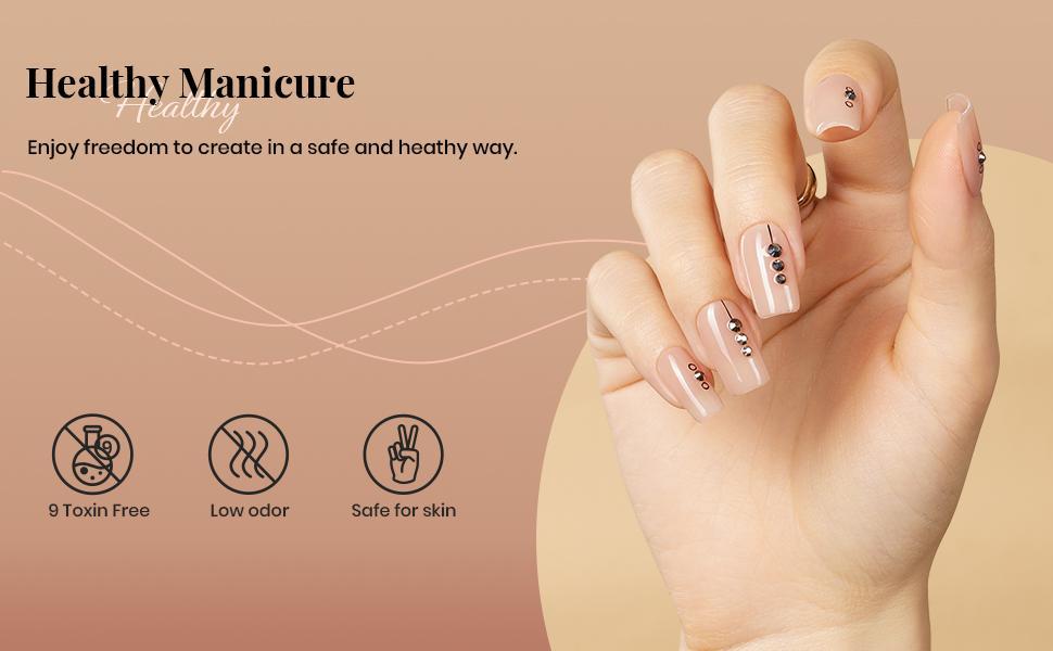 Beetles 15ML Jelly Gel Nail Polish, Sheer Natural Translucent Soak-Off UV LED Nail Gel for Subtle & Elegant DIY Nail Art
