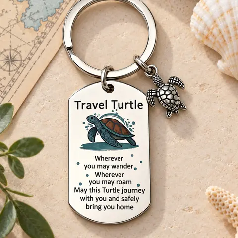 Sea Turtle for Women & Men, Cute Travel Gift Idea, Perfect for Birthdays & Christmas, Unique Ocean Theme Accessory, Lightweight Keychain, Keyrings