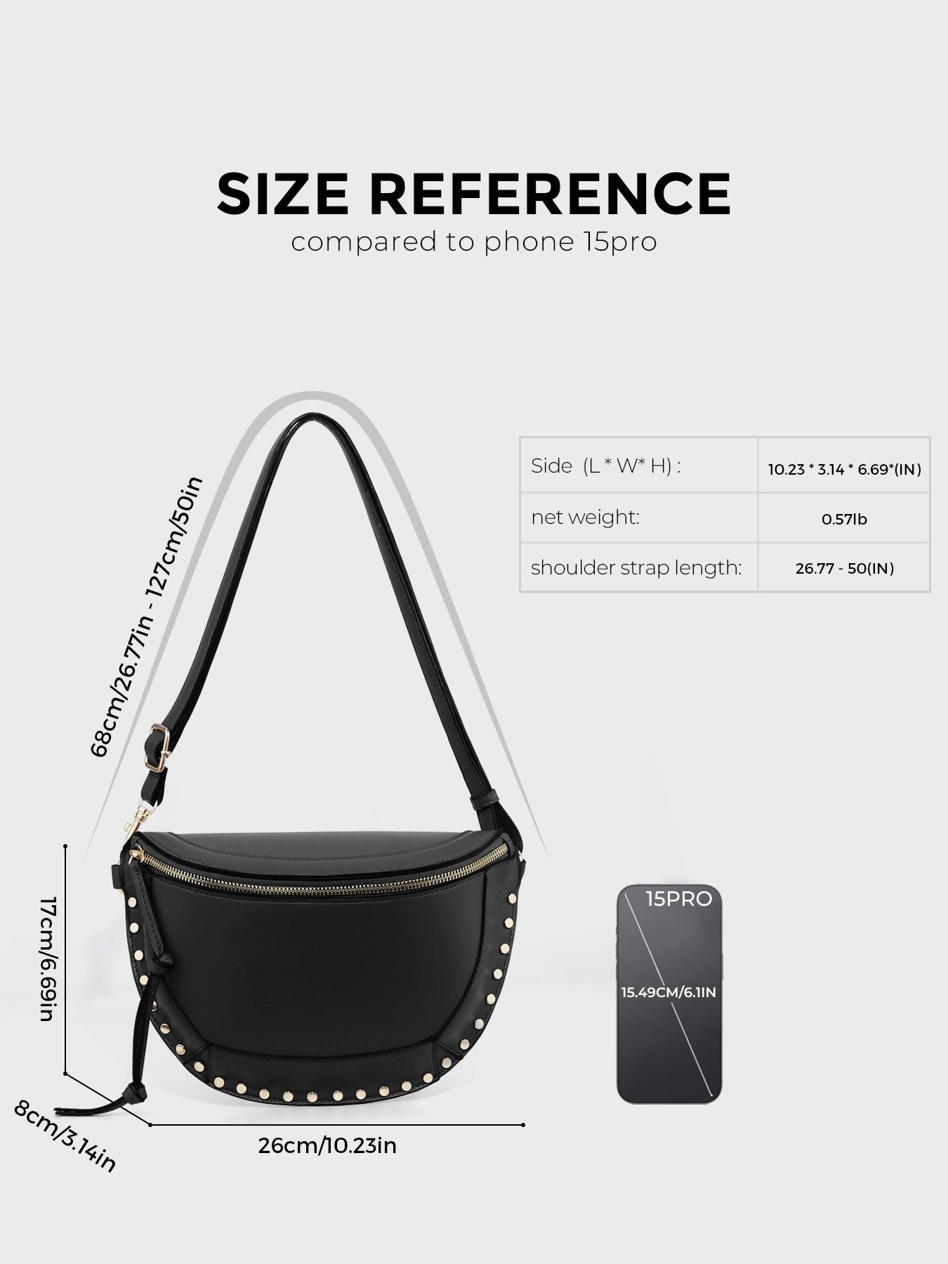 Heavy Duty Rivet Chest Bag Waist Bag Fashion Casual Large Capacity Crossbody Bag