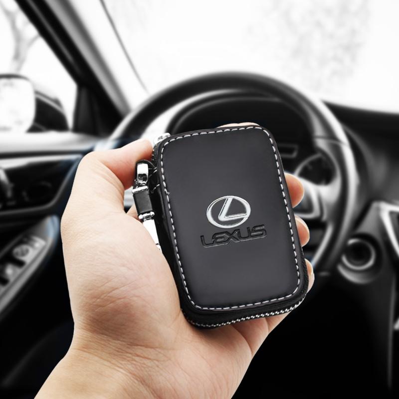 Leather Key Case Multifunctional Car Key Holder Key Fob Protector Compatible with Lexus Models, Universal Auto Accessories for Lexus F Sport Es300 Rx300