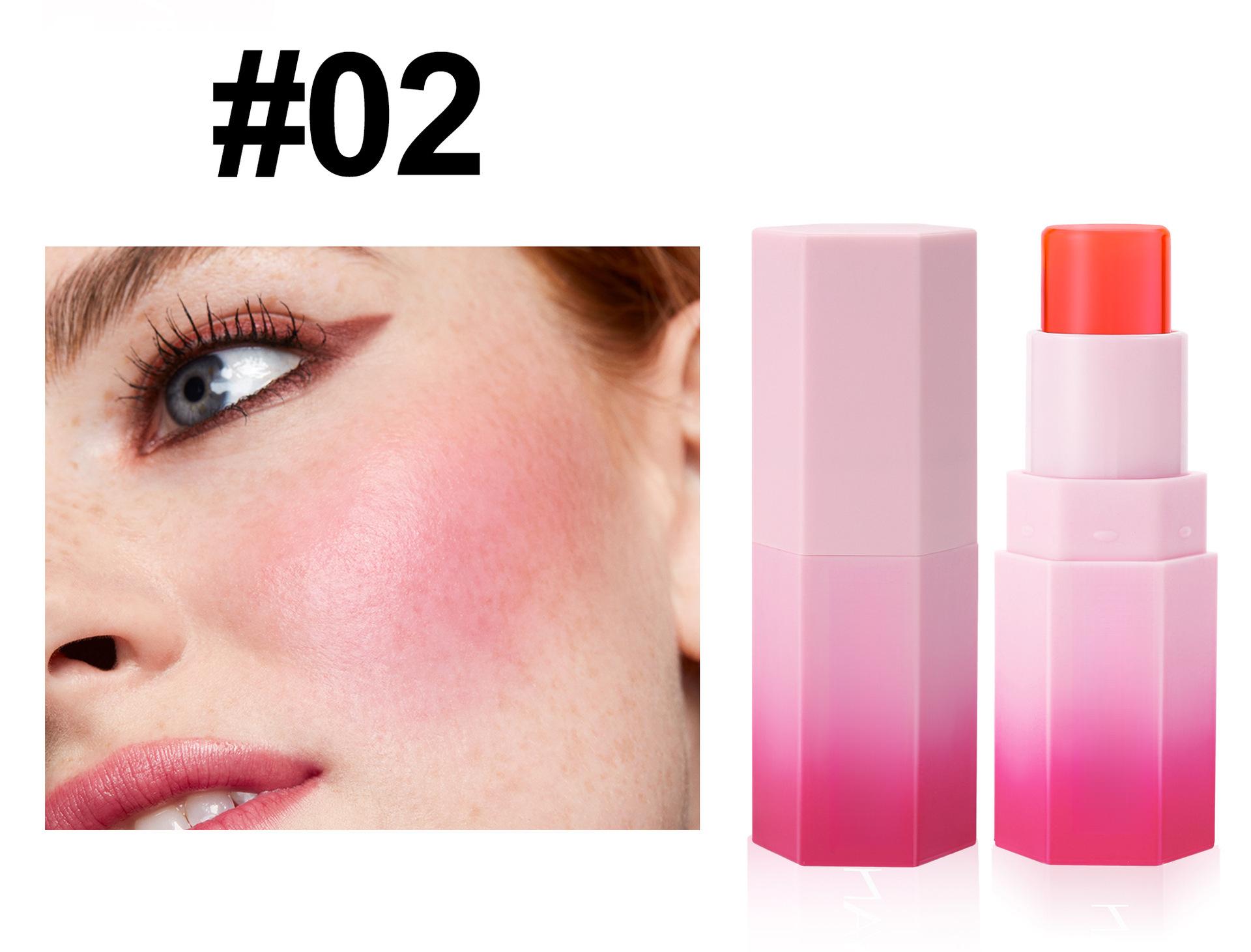 Temperature Changing Jelly Blush Stick, Multi-use Matte Cream Blush for Blush, Highlight & Contour