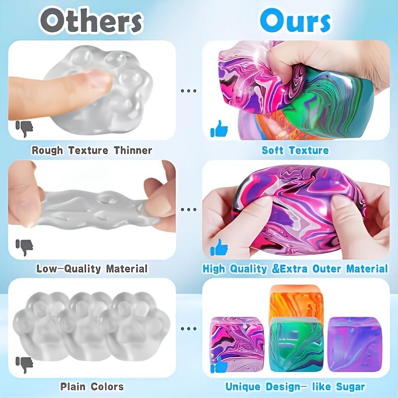 Stress Relief Toy Cube Caramel Squeeze Fun, Fashion Relaxation Toy, Ideal Stress Relief and Mood Boost Gift, Perfect Anxiety Reducer