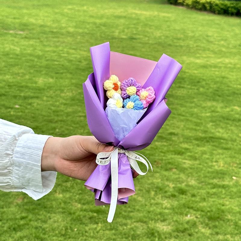 Creative Knitted Bouquet Gift, Mother's Day Valentine's Day Special Occasion Decorative Flower Arrangement, Unique Present Idea