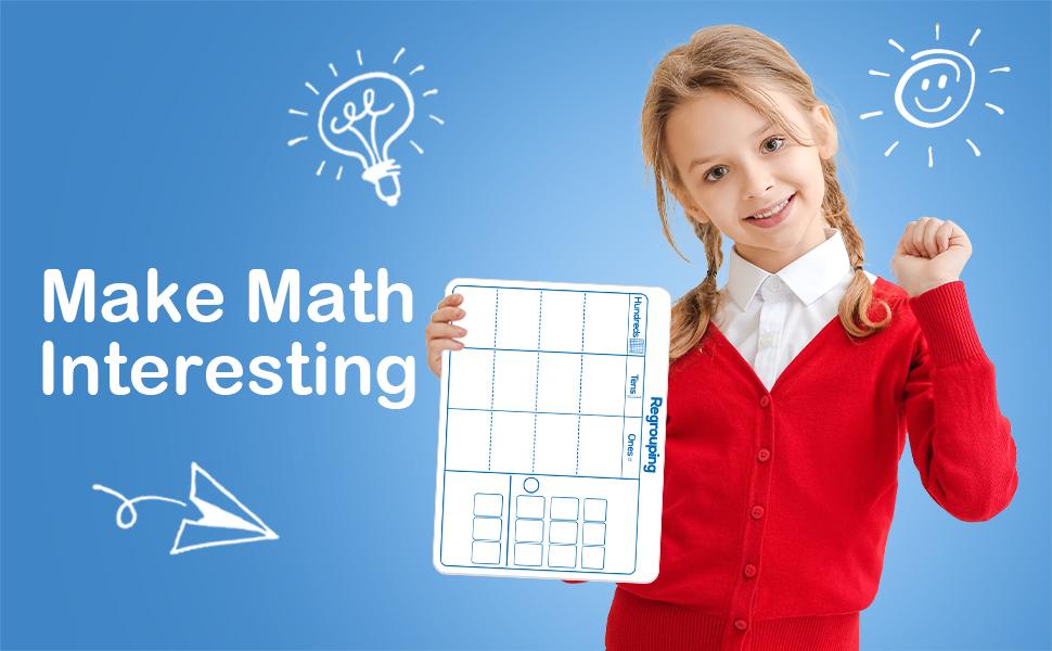 Aizweb 12 Pack Place Value Dry Erase Board Card,Math Board Place Value Manipulatives Place Value In Out Board, Small Group Classroom Must Haves for Math Manipulatives 3rd and 4th Grade