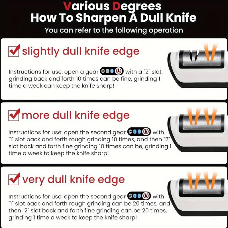 Electric Knife Sharpener, Automatic Rechargeable Small Kitchen Tool, Multi-Functional Home Sharpening Stone, Essential Kitchen Gadget