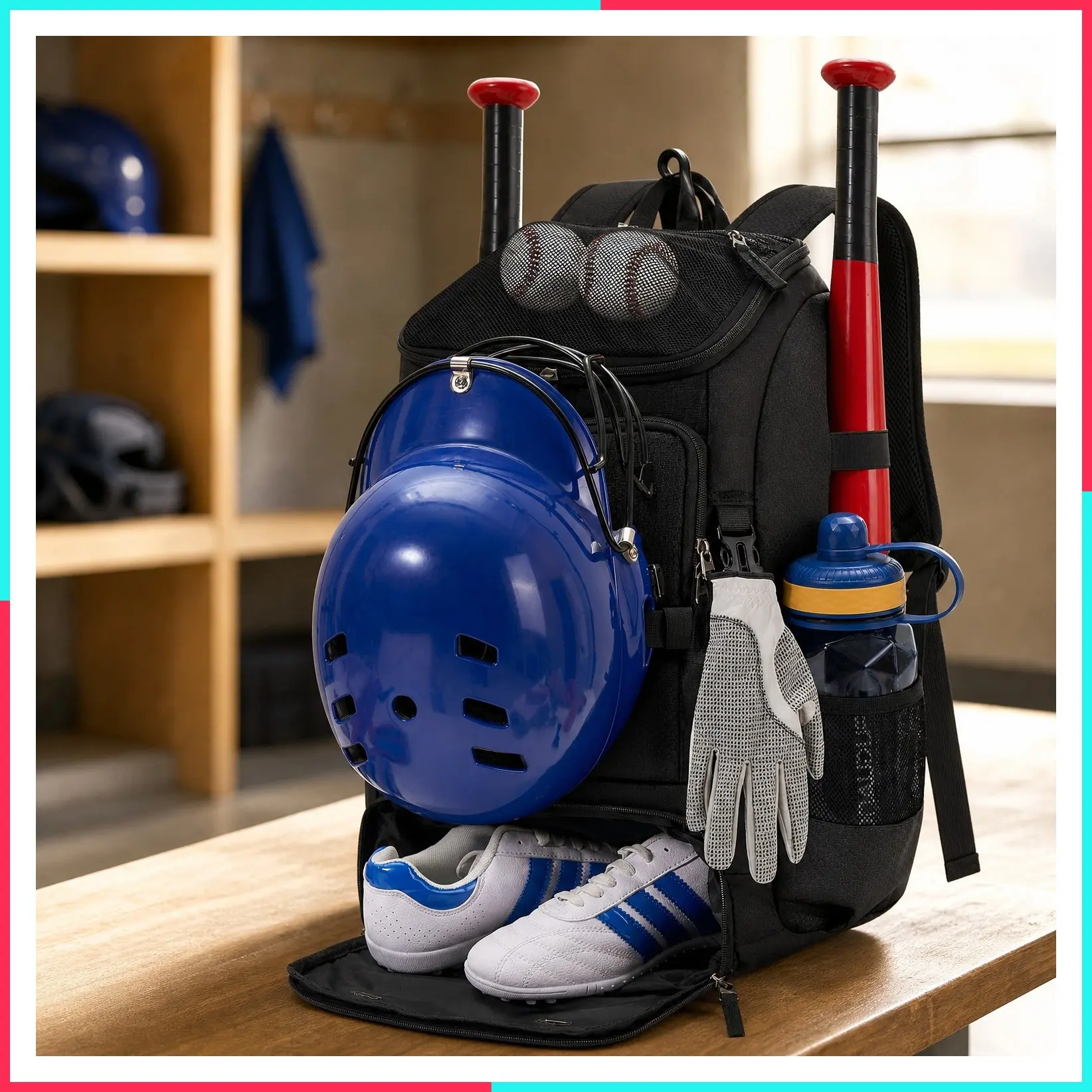 40L Large Baseball Softball Backpack Bag for Adults & Youth