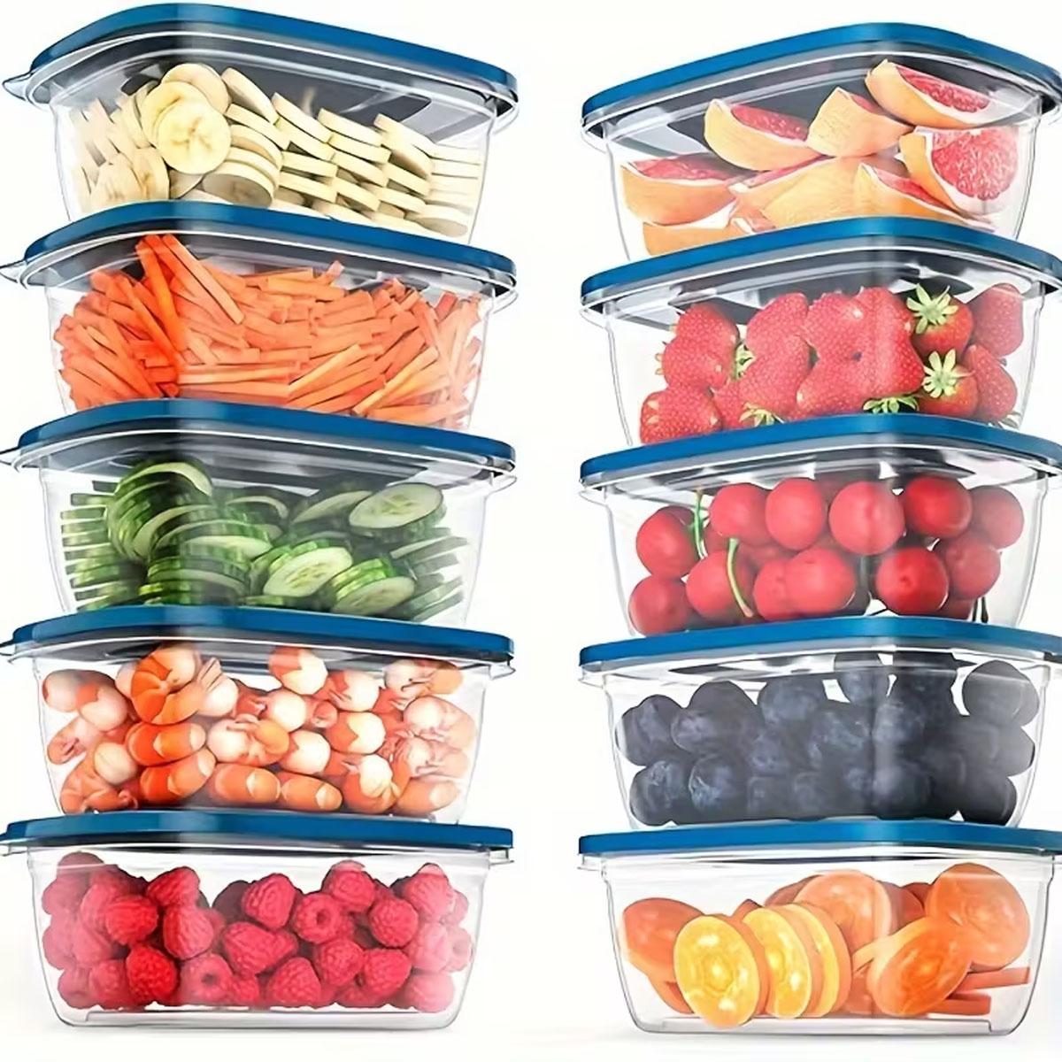 6/12pc Rectangular Food Storage Boxes, Food Storage Set, PP Material, Lids Included, Stackable, Leak-Proof, Reusable, Microwave & Dishwasher Safe
