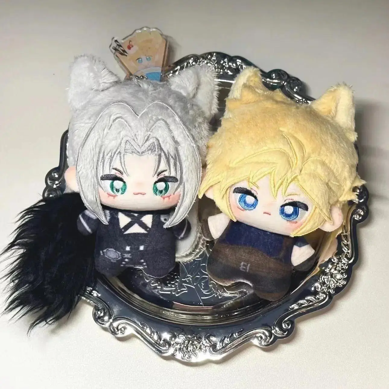 10CM Cloud Strife Sephiroth Anime Cosplay Stuffed Plush Doll Cute Fashion Handsome Mini Dress-up Toy Body Plushie Xmas Gift
