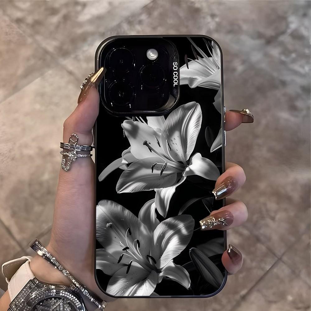 New Lily Floral Pattern Phone Case, High Quality Protective Cover for iPhone 17 16 15 14 13 12 Pro Max X XR XS Max