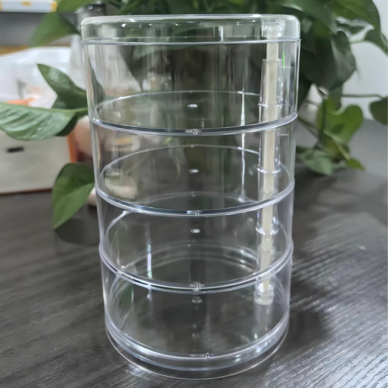 Jewelry Storage Box, Rotating Earring Holder, Hair Clip Organizer, Simple and Elegant Design, Compact Accessory Tray