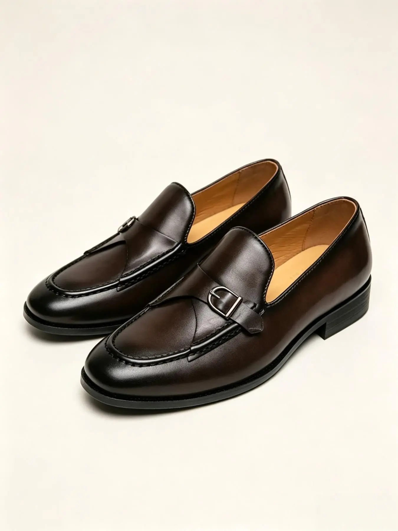 Hot Sale Men’s Buckle Loafers Slip‑On Formal Dress Shoes Versatile Business Daily Work Party Shoes Classic Business Formal Office Shoes For Daily Party Wear