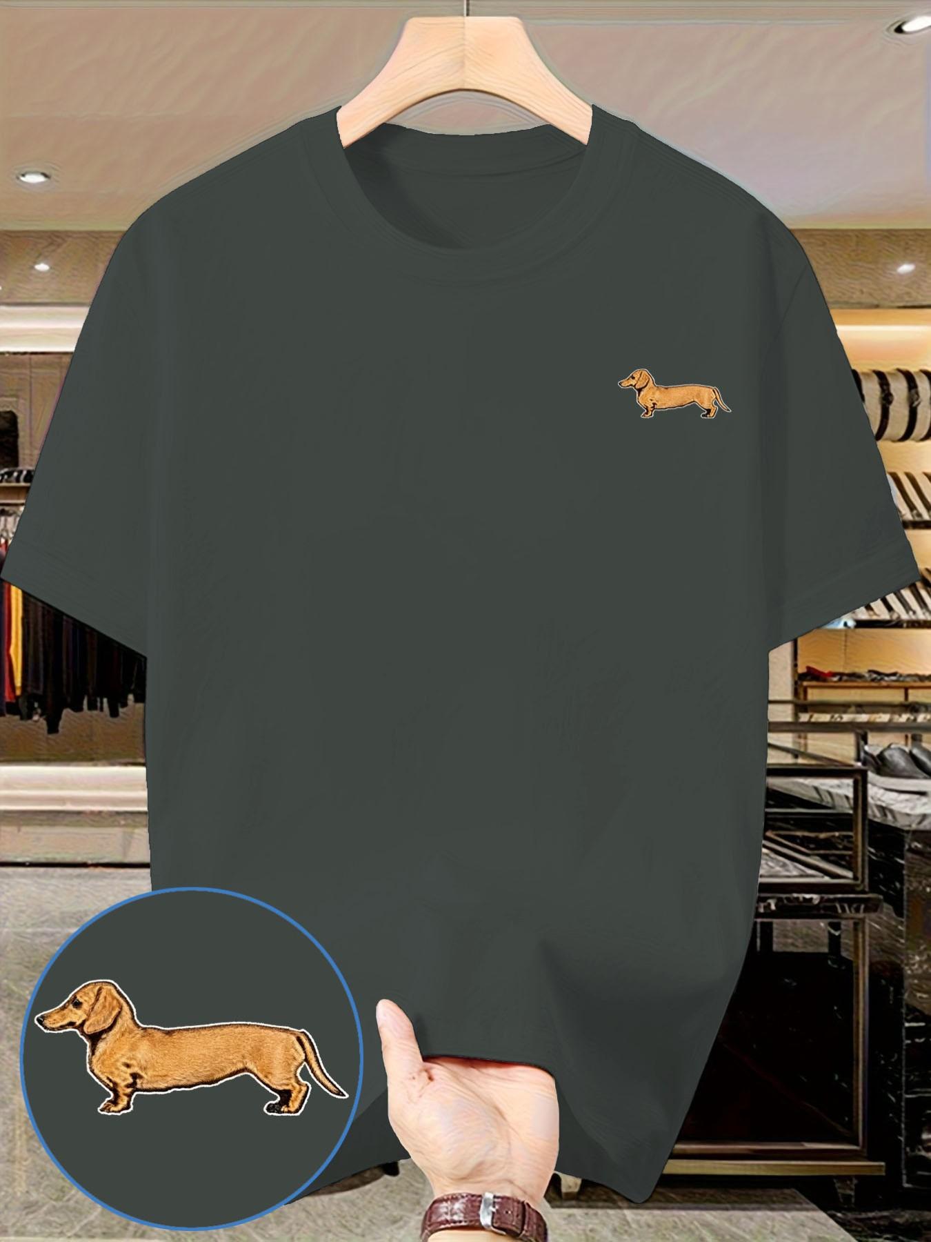 Classic Hot Dog Print T-Shirt, Men's Casual Slim-Fit Short Sleeve Top, Trendy Streetwear for Daily Wear, Comfortable & Stylish Design