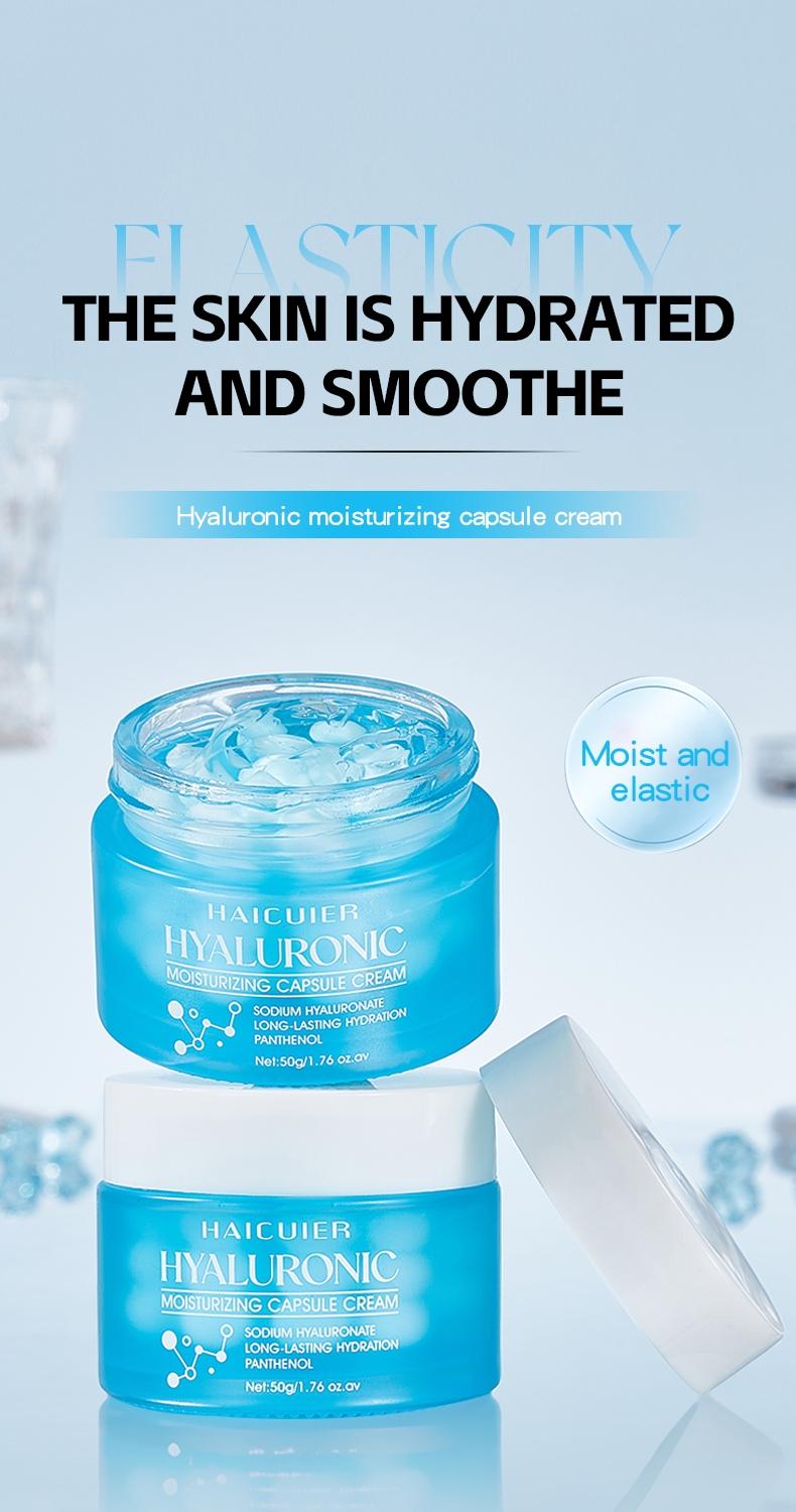 Hyaluronic Acid Moisturizing Blue Capsule Face Cream, Deep Hydration, Brightening, Smooths Dry Skin, Ideal Gift for Mother's Day