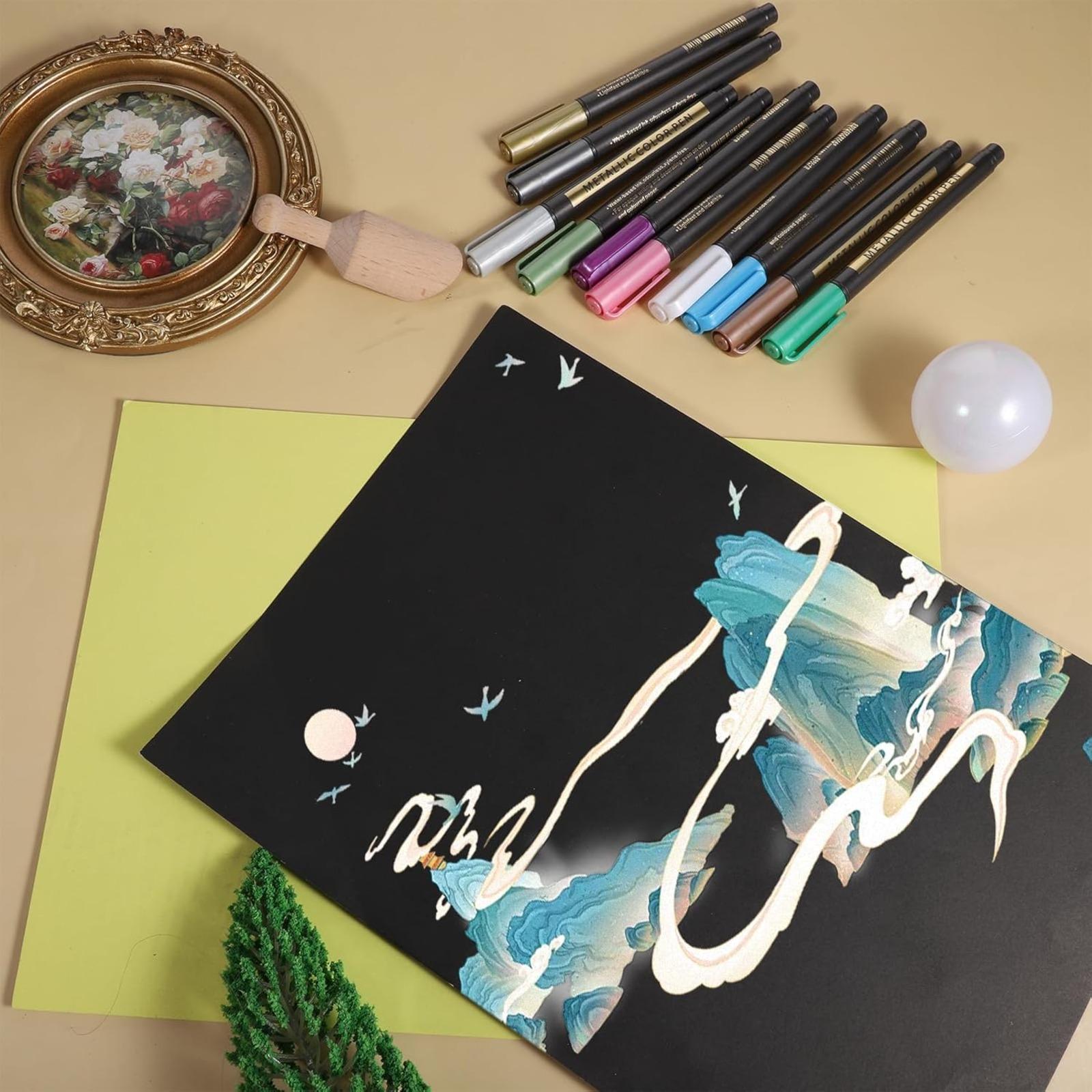 Acrylic paint marker, flash pen, paint pen, flash gel pen acrylic acid, acrylic paint pen, fine flash, flash paint, handicrafts, flash fluorescent pen, card printing supplies, flash paint pen