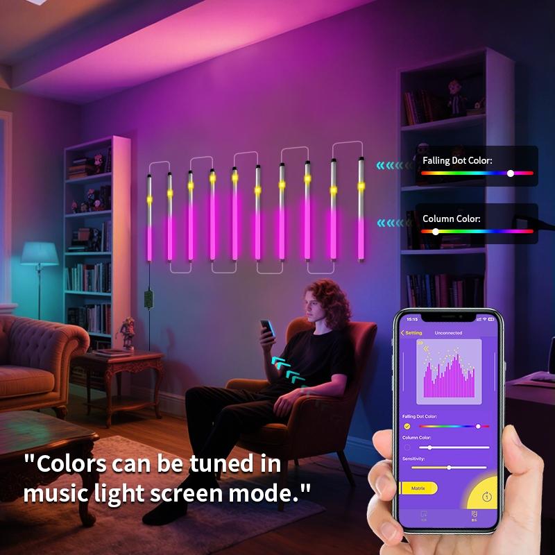 USB Smart RGB plus IC Music Sync LED Light, Seven-Color Sound-Responsive Atmosphere Lamp, Suitable for Living Rooms, Gaming Setups and Studios