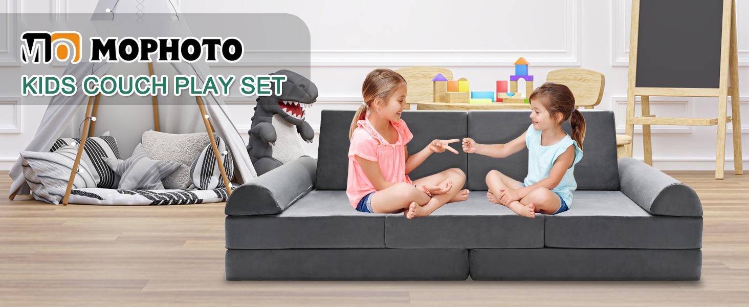MOPHOTO Kids Couch Play Set, Modular Kids Sofa Couch Fold Out Couch Playhouse Play Set for Toddlers, Creative Couch Kids Foam Play Couch Indoor MOPHOTO Kids Couch Play Set, Modular Kids Sofa Couch Fold Out Couch Playhouse Play Set for Toddlers, Creative Couch Kids Foam Play Couch Indoor