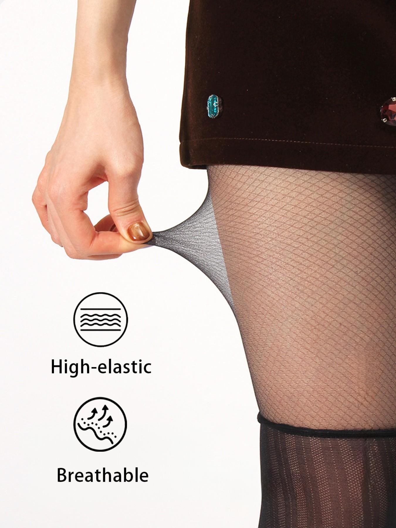 Women's High-Waisted Slim-Fitting Plaid Pattern Stocking Socks, Fashionable All-Season Wear, Comfortable & Stylish Design