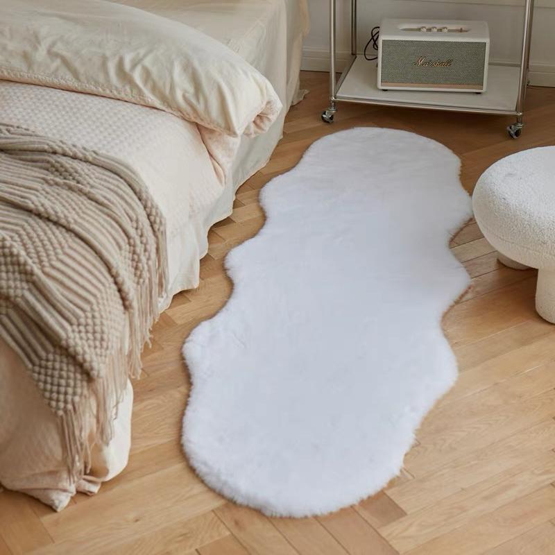 Solid Color Non-slip Floor Mat, Modern Soft Plush Area Rug, Decorative Floor Carpet for Home Living Room Bedroom