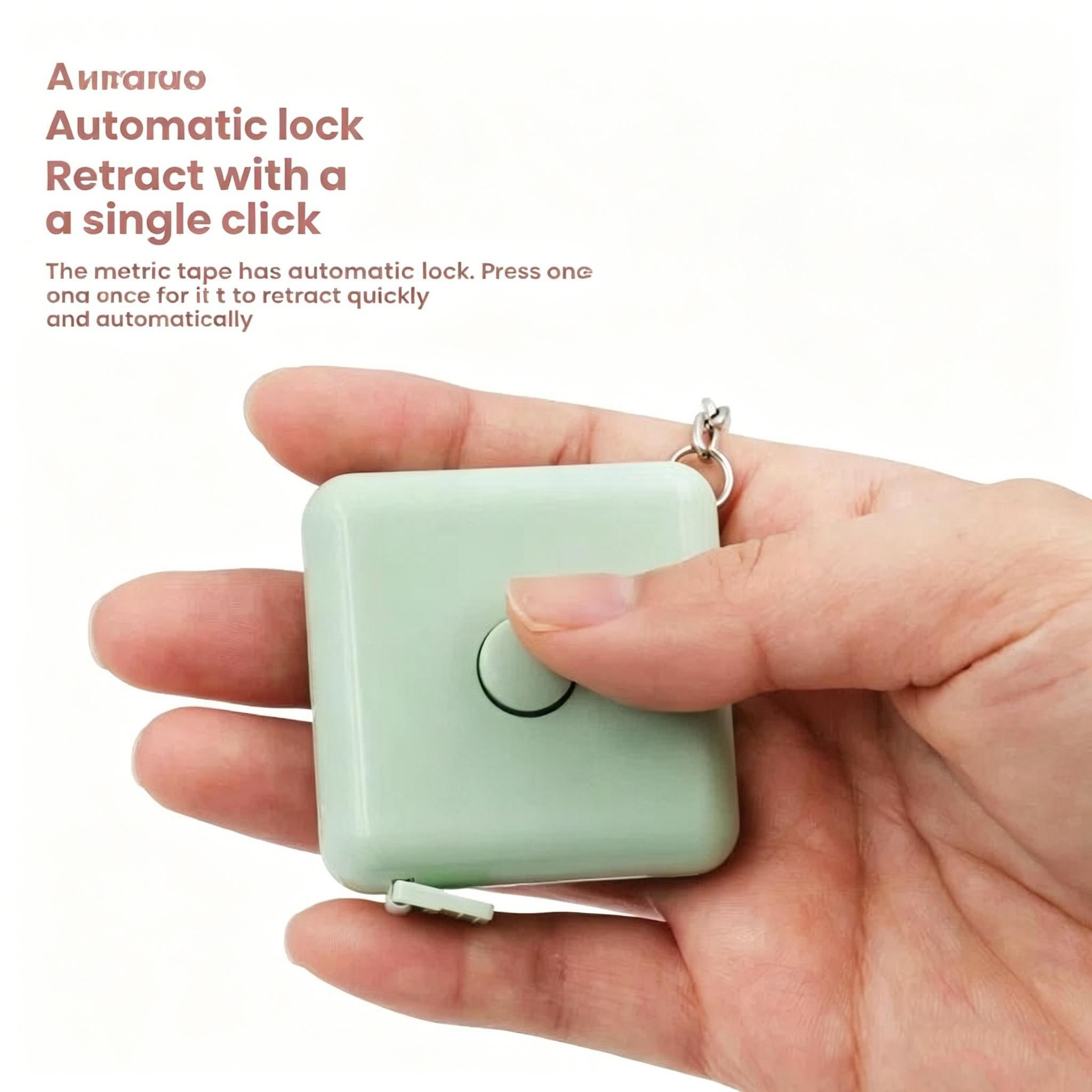 Nordic Style Automatic Retractable Square Tape Measure, 1.5m Mini Portable Tailor Measuring Tape, Ideal for Home & Body Measurements