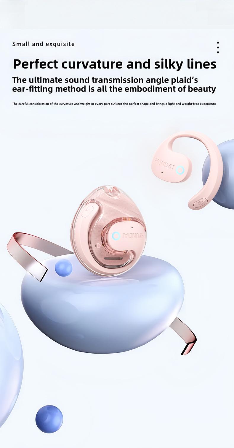 HYUNDAI X15 OWS Wireless Bluetooth Earphones,Spatial Surround Sound Headset Light-Weigh Ergonomic Design Open Ear Headphones, Long Battery Life, Compatible with Various System