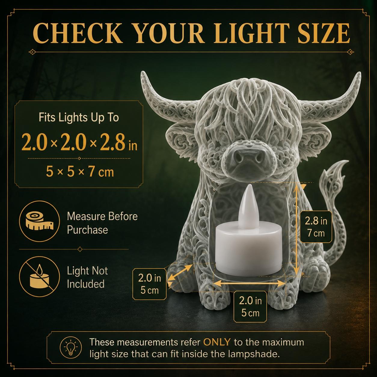 Highland Cow Lamp Shade for Halloween Decor, Cute Cow Head Light Cover with Warm Glow Effect, Rustic Farmhouse Tabletop Decoration,  Fall Home Decor (Light Not Included)