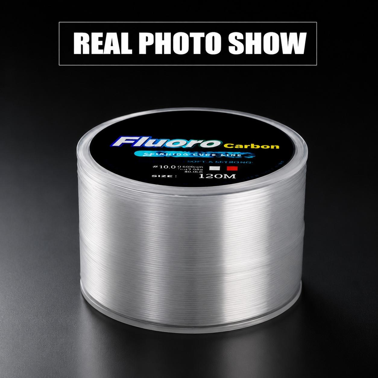 Fluorocarbon Coated High-Sensitivity Fishing Line, Carbon Leader Kit, 120m Sinking, 0.20-0.60mm, 7.15-45lb Test, Saltwater Freshwater Lure Fishing, Long Cast Durable High Strength, Fishing String, Fishing Tackle, Outdoor Fishing Equipment, Fishing Stuff