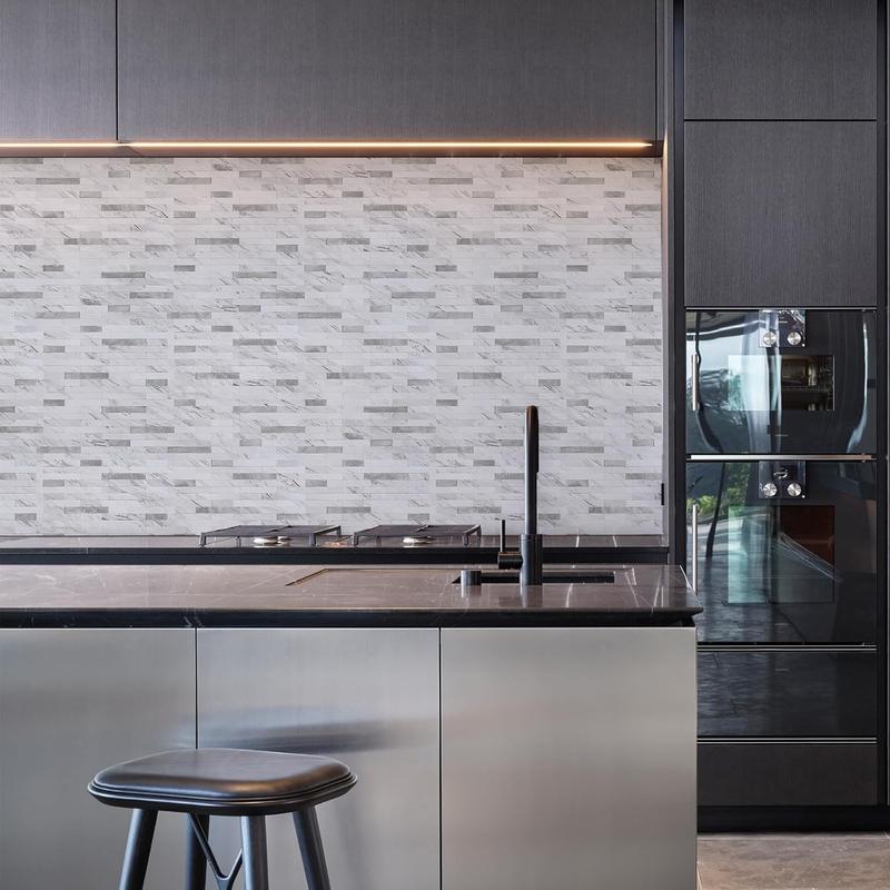 STICKGOO Peel and Stick Backsplash Tile, Stick on Backsplash for Kitchen and Bathroom, Volakas White Look PVC Mixed Metal Silver Self Adhesive Wall Tiles(10 Sheets) Decoration STICKGOO Peel and Stick Backsplash Tile, Stick on Backsplash for Kitchen and Bathroom, Volakas White Look PVC Mixed Metal Silver Self Adhesive Wall Tiles(10 Sheets) Decoration