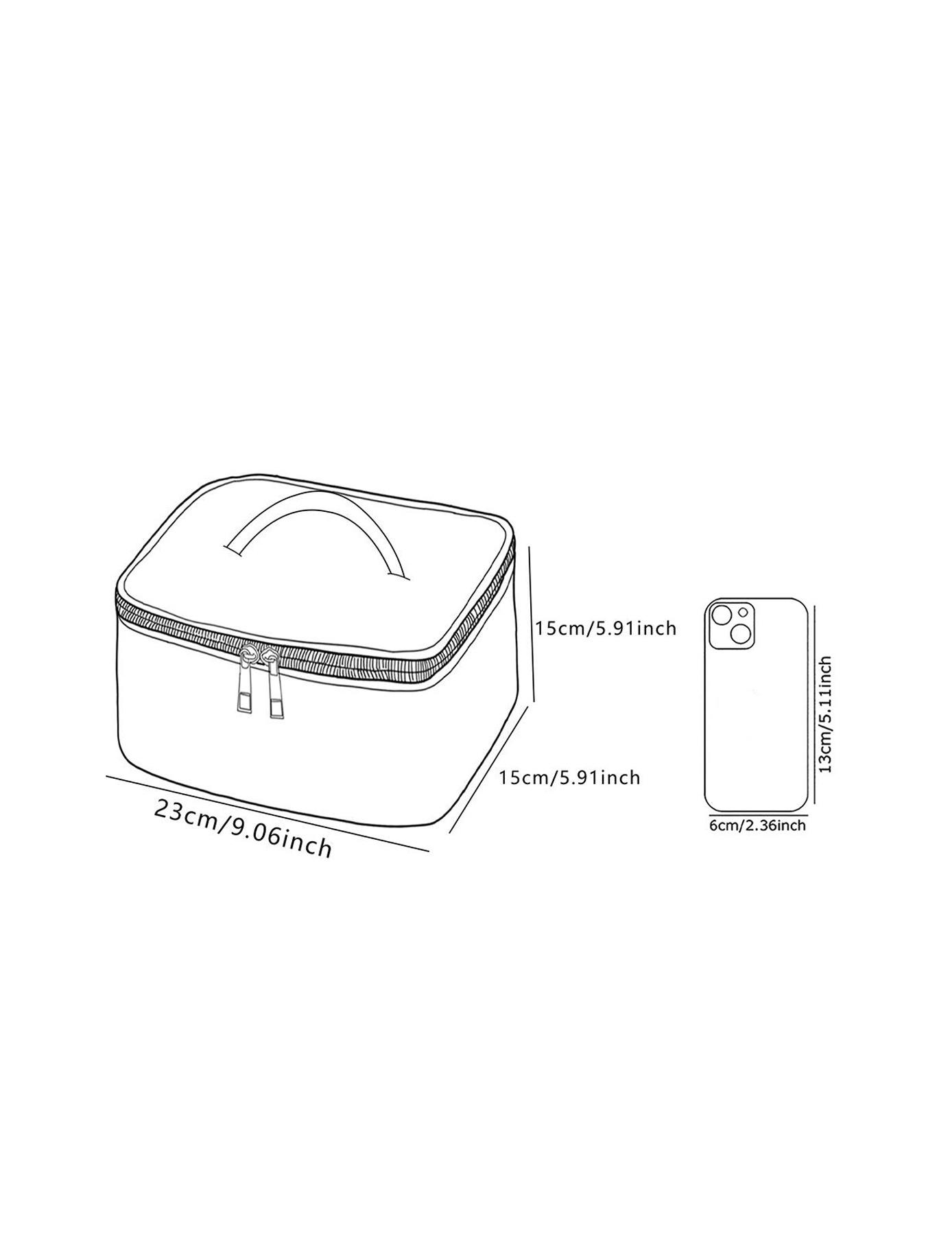 1 piece of shark pattern print 2D printed portable travel makeup, brush, and accessory organizer, storage box toolbox, large capacity travel toiletry storage bag, cute and fashionable makeup bag