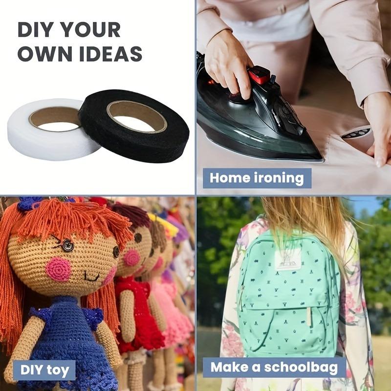 2 Rolls Dual-Sided Adhesive Binding Tape, Iron-On Seams for Sewing, Durable Polyester Fabric, DIY Patchwork Clothes Edges