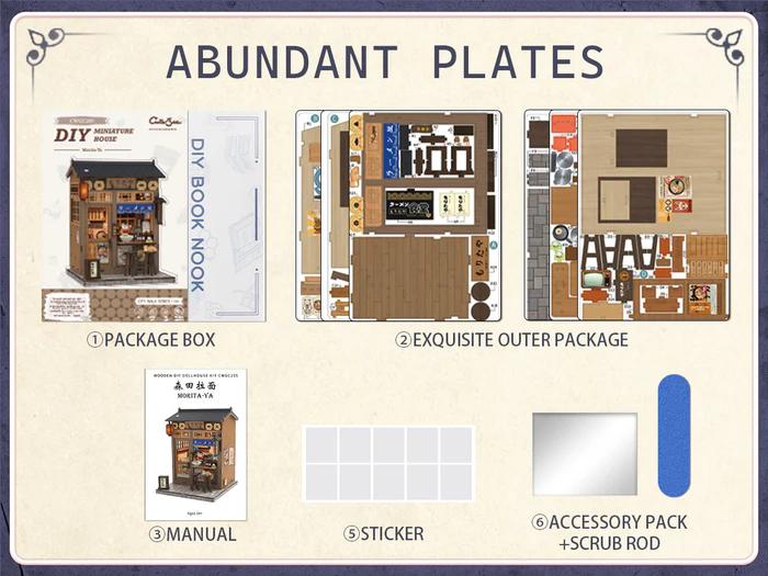 Morita-Ya CUTEBEE DIY Wooden Dollhouse with Furniture Handmade Miniature Room Dust-Proof Cover Perfect Black Friday Christmas Gift Playset