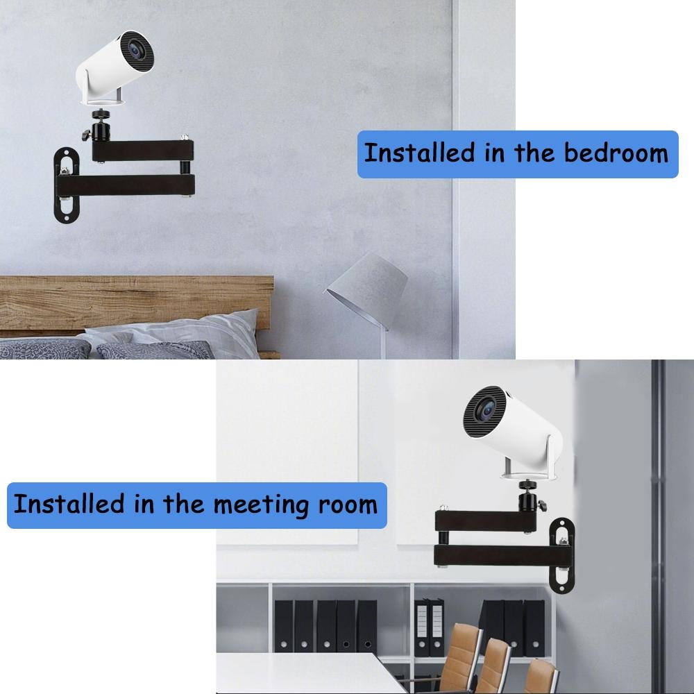 Adjustable Projector Stand, Wall-Mounted Folding PTZ Bracket, Suitable for TV, VCR and Home Theater, Durable Iron Construction, Foldable